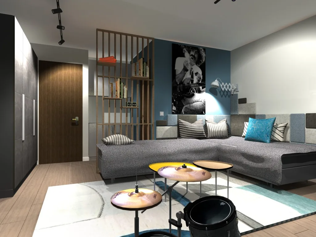 Vagány tinédzser apartman terve lakberendező által
